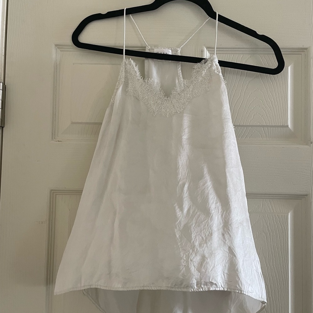 Cami NYC white tank top with lace detail size small